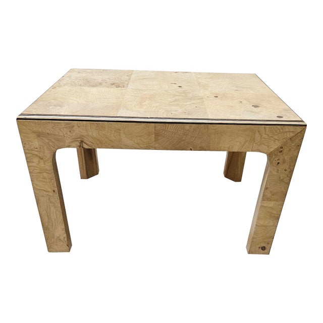 1980s Mid Century Henredon Scene Two Burlwood Side Table For Sale