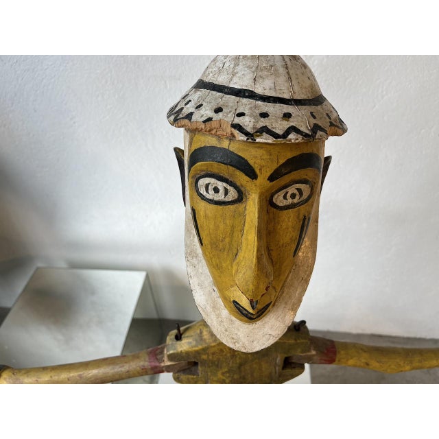 Bambara Puppet Figurine, 1950s, Paint and Wood For Sale - Image 6 of 18