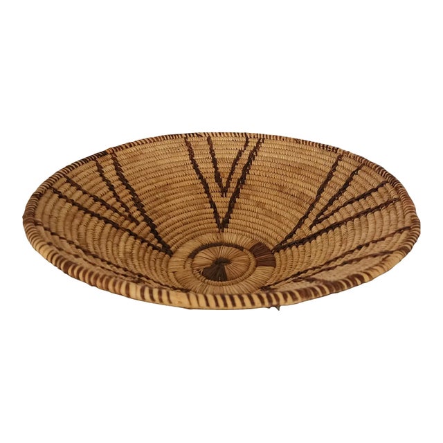 Tan 1960s Native American Bowl Handwoven Basket For Sale - Image 8 of 11