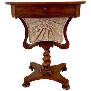 Early 19th-Century William IV Rosewood Chess Top Sewing Table