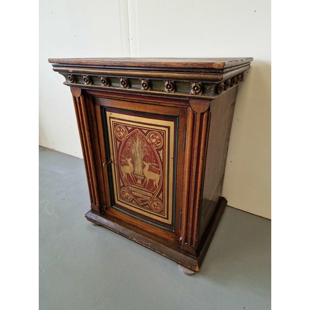 Small Antique Cabinet in Oak For Sale - Image 4 of 6