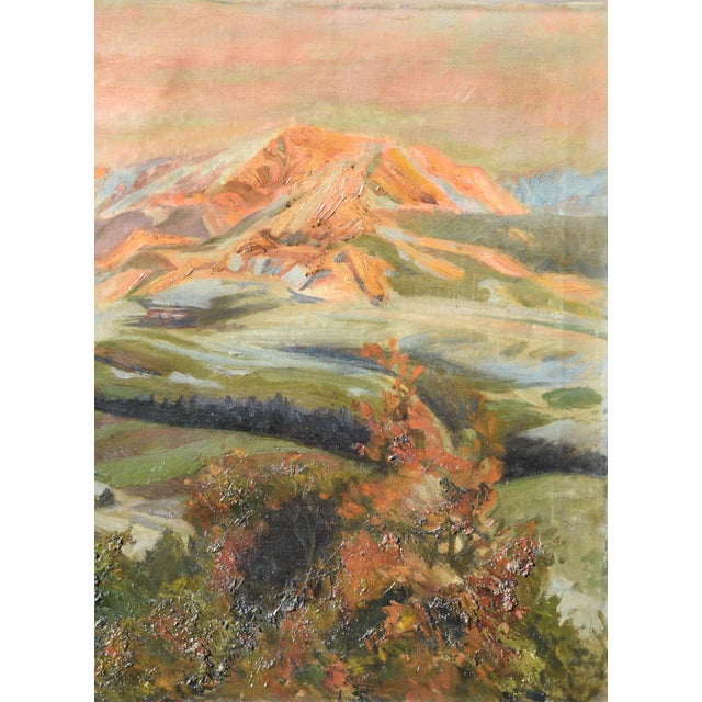 Paul Segieth, Landscape with Alpenglow, 1923, Oil on Canvas, Framed For Sale - Image 6 of 15