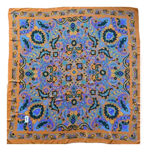 Yves Saint Laurent Large Silk Scarf With Multicolored Arabesque Print, 1980