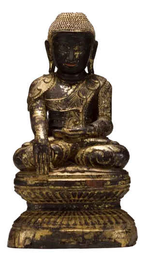 Burmese Artist, Shakyamuni Shan Buddha, Gilded Wood, 1800s