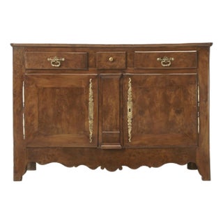 Antique French Louis XIII Style Yew Wood Buffet, Circa 1780-1820 Restored and Rare For Sale