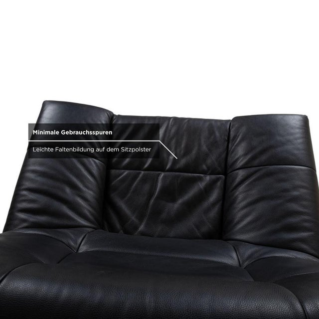 Set of BMP 418 Lounge Chair and Ottoman in Black Leather from Rolf Benz, Set of 2 For Sale - Image 11 of 18