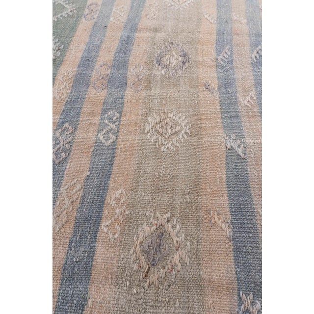 1940s Vintage Circa 1940 Tan Turkish Kilim Flatweave Rug 6'6 X 10'11 For Sale - Image 5 of 12