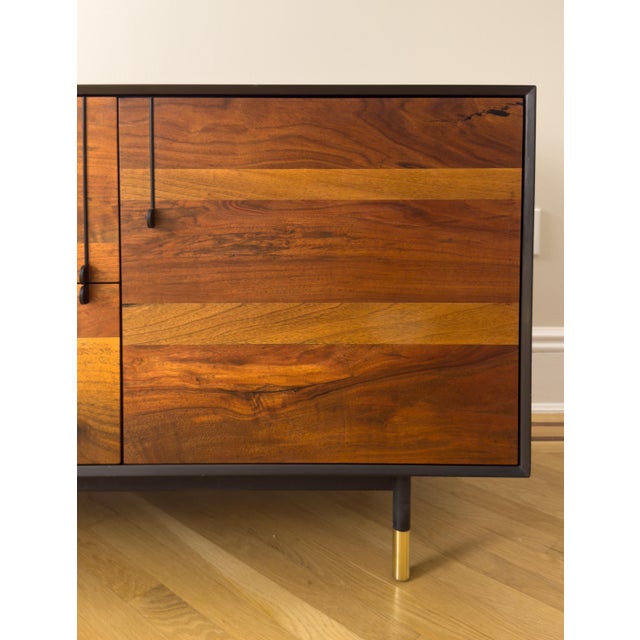 BDDW Lake Credenza Walnut and Graphite Lacquer For Sale - Image 11 of 15