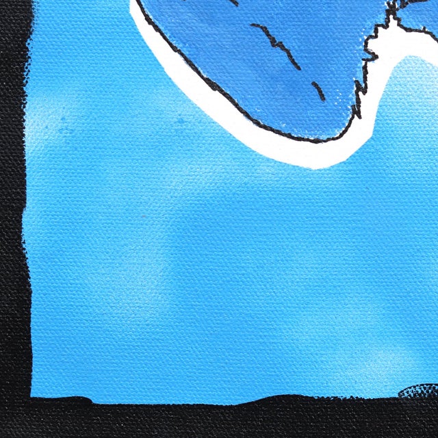 Cookie - Pop Art Blue Character Inspired Painting on Canvas Original Artwork by Randy Morales For Sale - Image 4 of 9