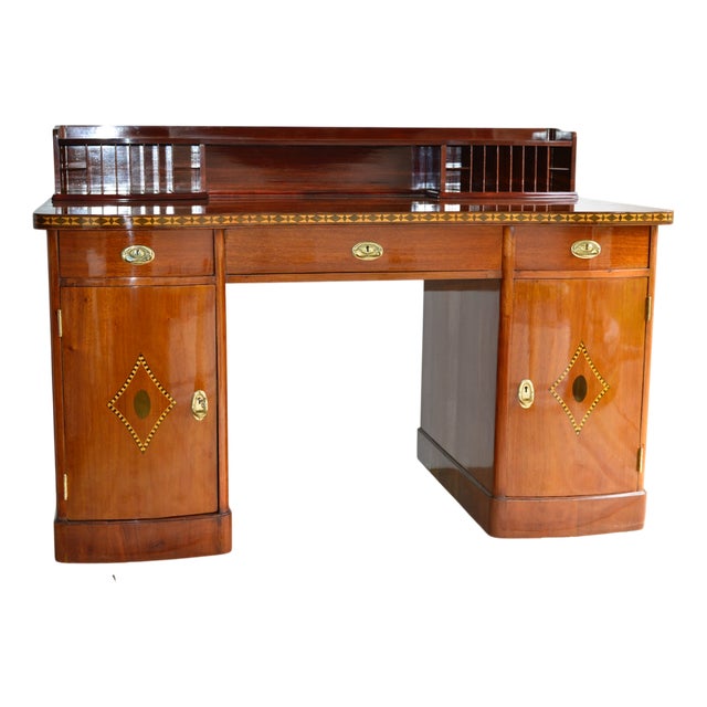 Art Nouveau Desk with Attachment For Sale