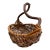 Vintage Asian Rustic Decor Basket With Branch Handle For Sale