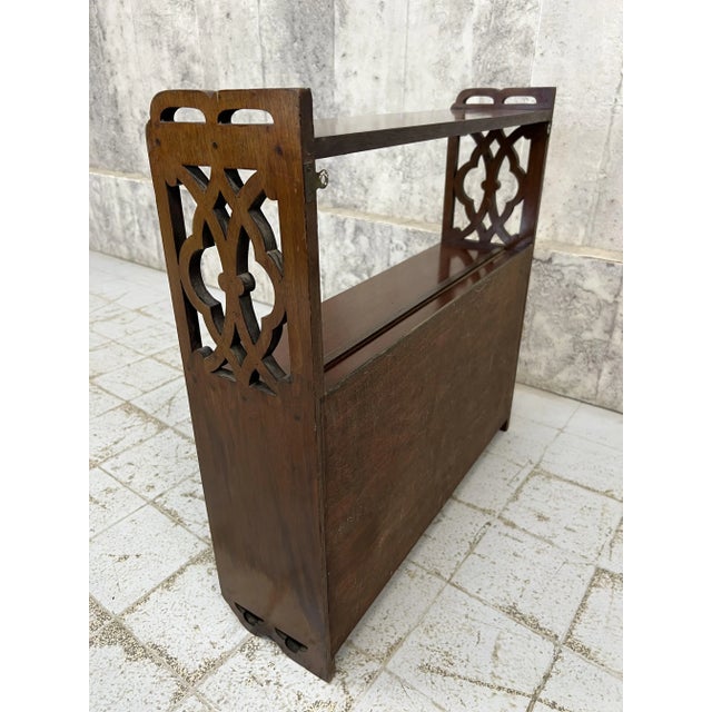 Brown Antique Walnut Wall Mounted Cabinet, 1890s For Sale - Image 8 of 9