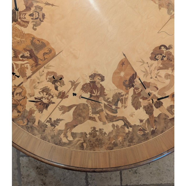 Buchschmid & Gretaux Glass Top Marquetry Inlaid WoodTable For Sale - Image 4 of 13