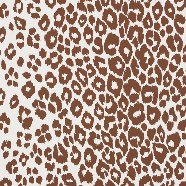 Schumacher Iconic Leopard Wallpaper in Brown For Sale