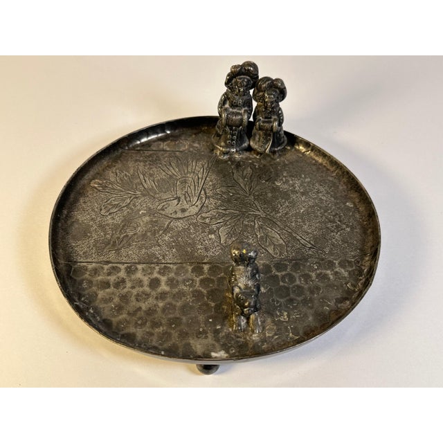 Victorian Silver-Plated Kate Greenaway Card Tray for your consideration. The card tray measures approx. 3 inches tall and...