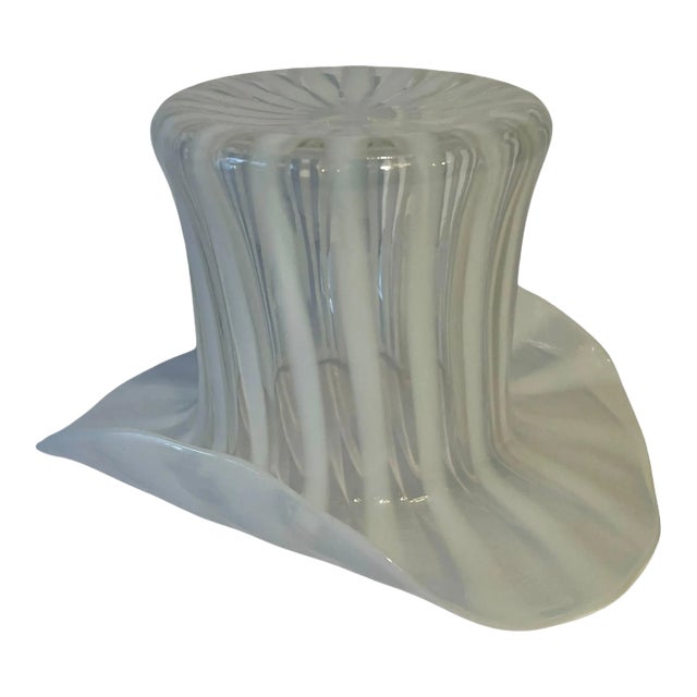 Murano Glass Striped Top Hat for Chilling Wine or Champagne For Sale
