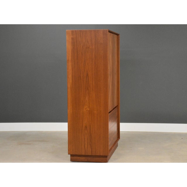 Mid-Century Modern Danish Modern Teak Armoire Dresser For Sale - Image 3 of 12