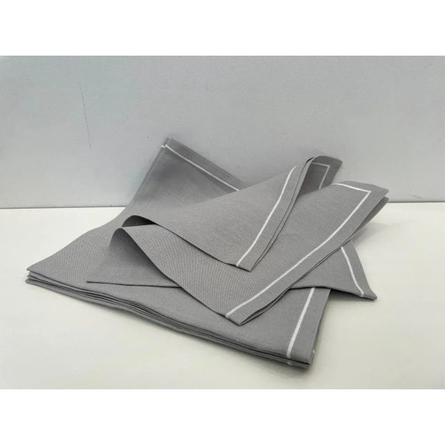 Modern Matouk Casual Couture Satin Stitch Napkins- Set of 4 For Sale - Image 3 of 7