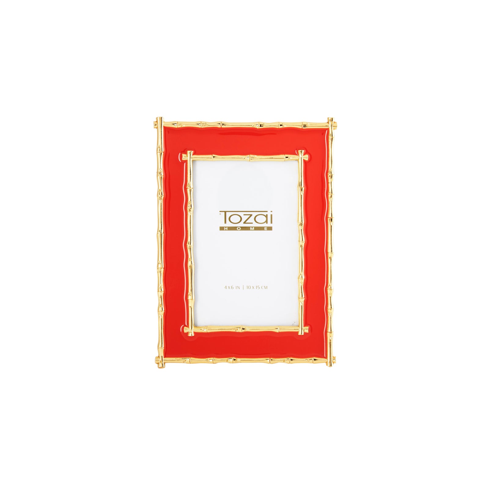 Tozai Home Bamboo Red Enamel Picture Frame Chairish