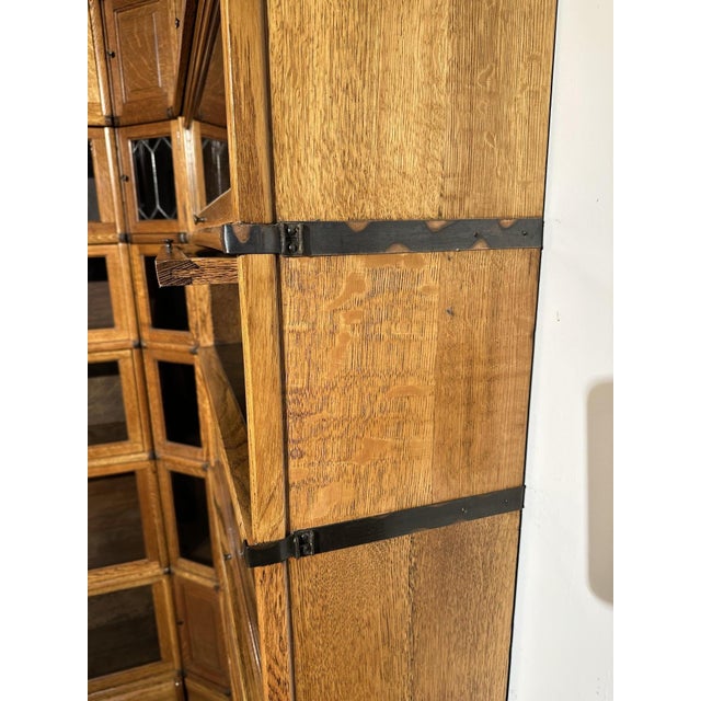 Tan Corner Bookcase in Oak from Globe Wernicke, 1890s, Set of 24 For Sale - Image 8 of 13