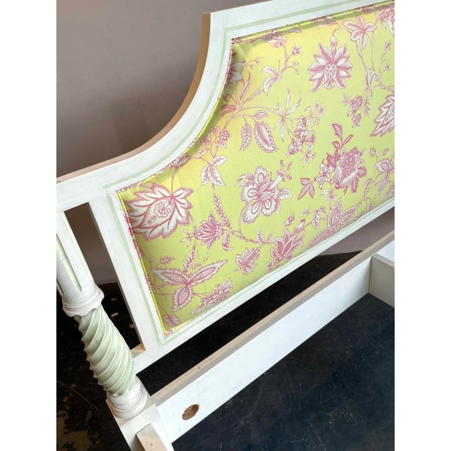 Late 20th Century Vintage Italian Patina Turned Wood Poster Bed For Sale - Image 5 of 6