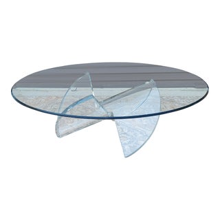 1970s Mid Century Modern Knut Hesterberg Style Lucite Propeller Coffee Table For Sale