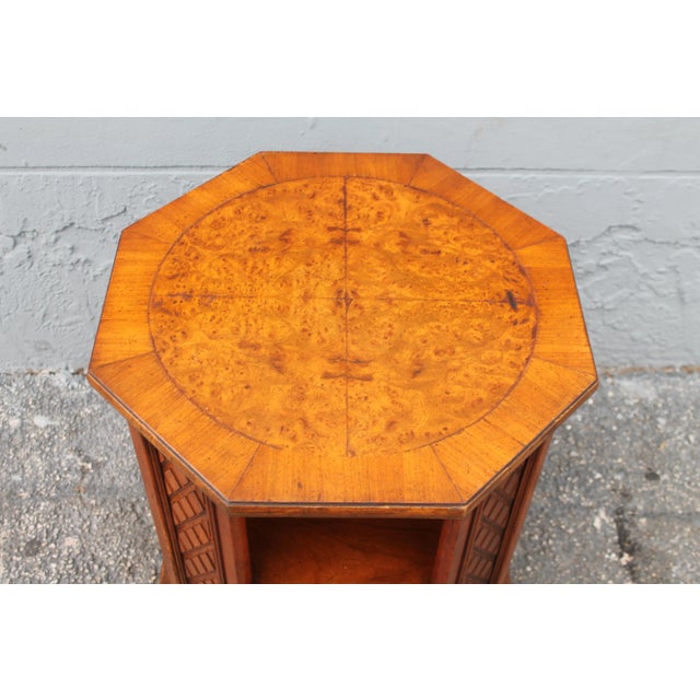 Mid-Century Modern 1970s Vintage Mid Century Modern Petite Burl Occasional Table For Sale - Image 3 of 9