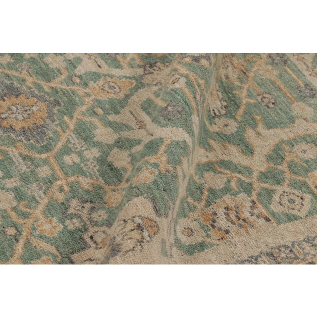 Contemporary Oushak Floral Wool Rug in Sage & Gold by Rug & Kilim, India For Sale In New York - Image 6 of 8