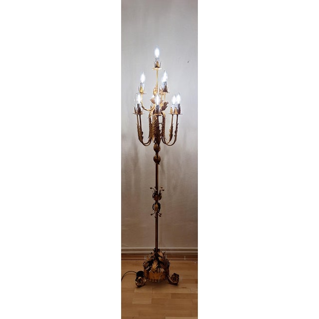 Beige Vintage Florentine Floor Lamp, 1970s For Sale - Image 8 of 8