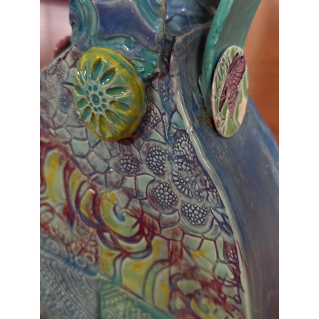 Hand Built Sculptural Ceramic Vessel Signed/Dated For Sale - Image 14 of 18