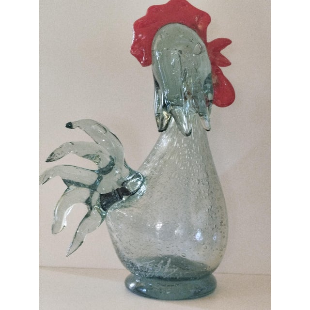 Blown Glass Rooster by Florea Silviu For Sale - Image 4 of 5