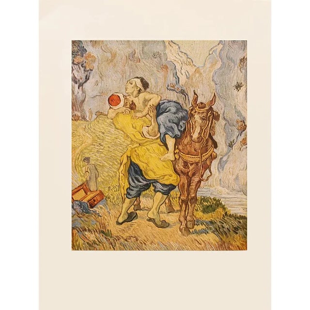 A stunning vintage full-color print of Post-Impressionist oil painting "The Good Samaritan" (After Delacroix, May 1890) by...