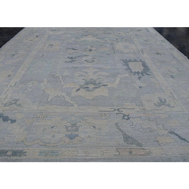 Turkish Oushak Rug 12'6" x 14'10" For Sale - Image 4 of 6