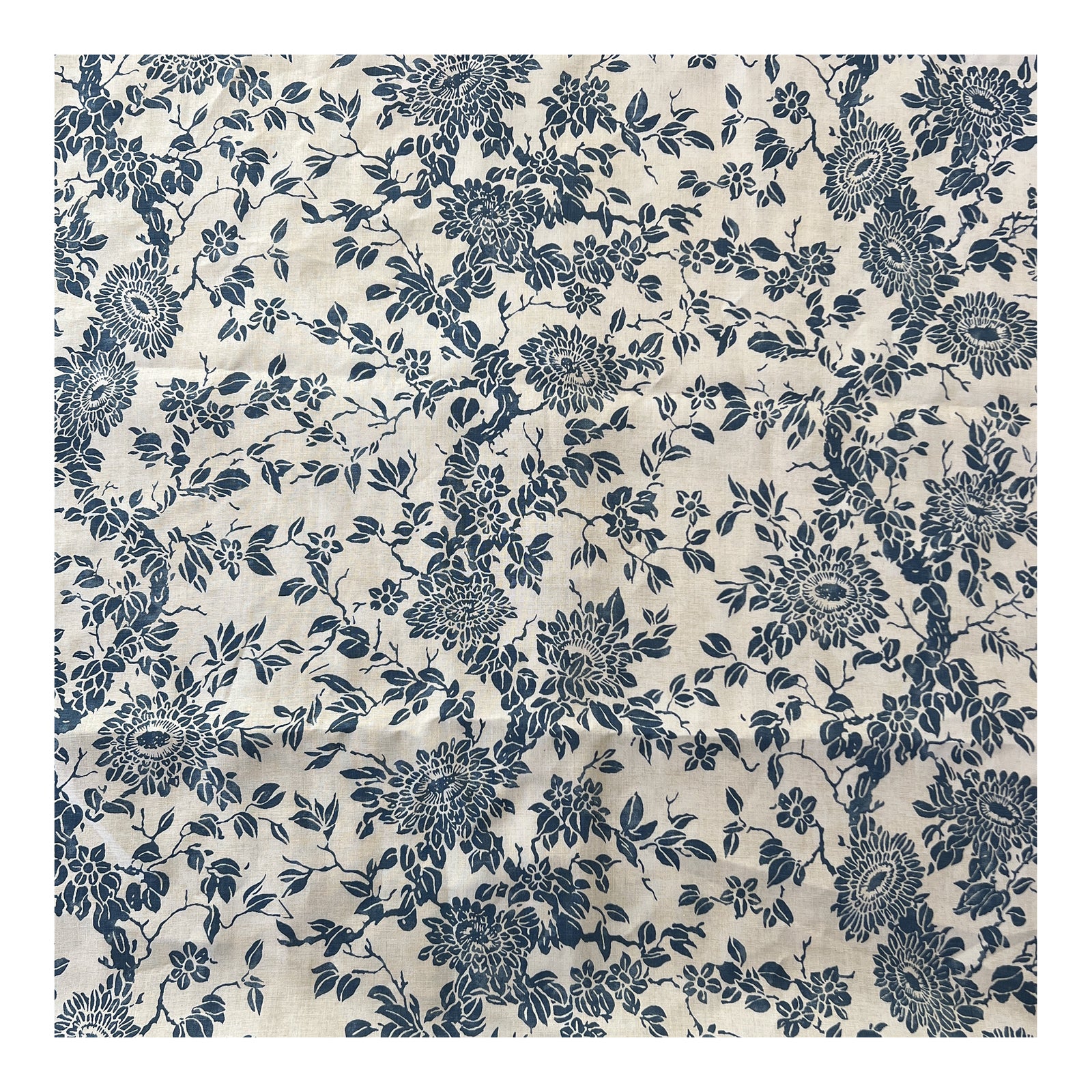 Twigs From John Rosseli Nyc Puccini Linen Blue Floral Fabric 6 Yards