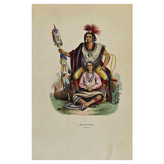 Auguste Wahlen, Chef des Renards, Lithograph, 1844 For Sale