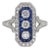 Platinum (950) Natural Diamond and Natural Sapphire Elegant Ring For Sale