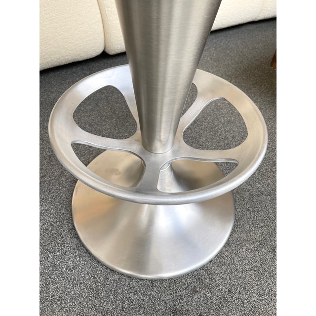 Pair of Stainless Steel Metal Cone Bar Stools, Italy, 1990s For Sale - Image 9 of 10