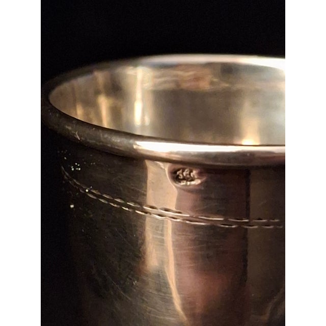 Vintage Polish .800 Silver Miniature Kiddush Cups Travel Shot Cups Judaica - Pair For Sale - Image 11 of 15