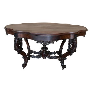 Antique Victorian Quality Burr Walnut Centre Table For Sale