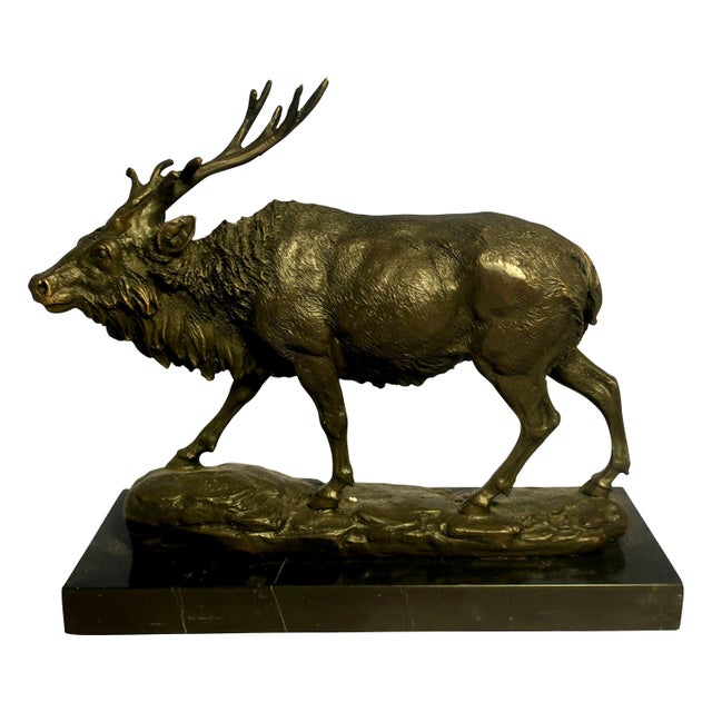 Metal Miguel Fernando Lopez 'Milo' Bronze Deer Statue For Sale - Image 7 of 18
