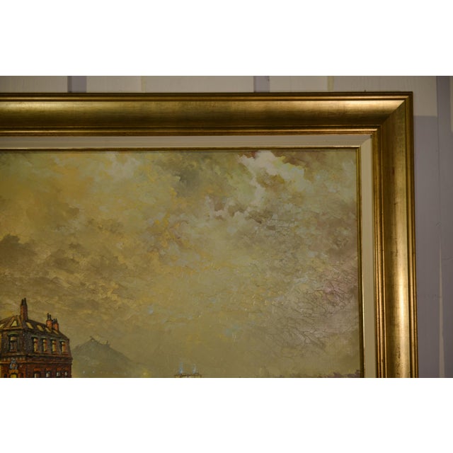 Textile Jean-Pierre Couprie, Walking Along the Canal, 1980s, Canvas & Paint For Sale - Image 7 of 10