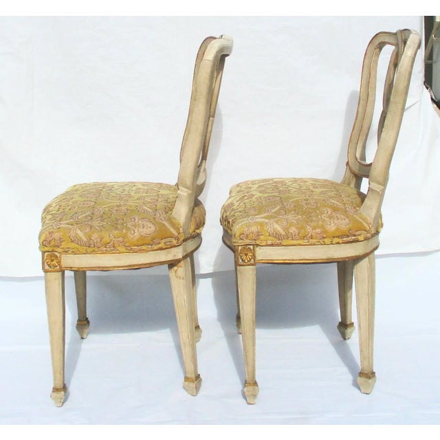 Italian Italian Carved Spade Leg Side Chairs - a Pair of 2 For Sale - Image 3 of 8