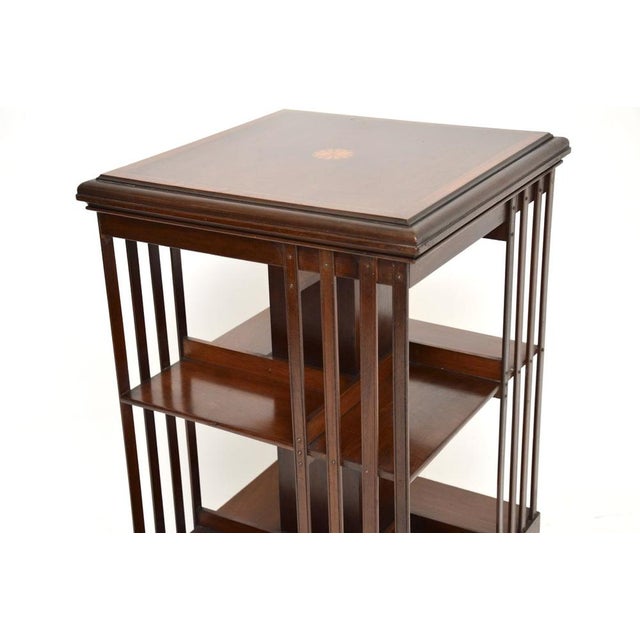 Wood Antique Edwardian Revolving Bookcase, 1900s For Sale - Image 7 of 9