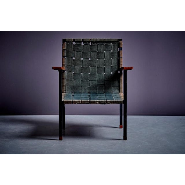 Brown Set of Armchair and Ottoman with Walnut Armrests attributed to Carl Auböck, 1950s For Sale - Image 8 of 18