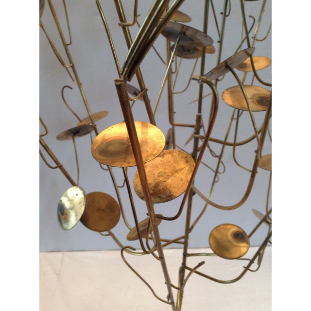 Vintage Mid-Century Brutalist Free Standing Metal Work Tree Sculpture by C. Jere Rain Drop For Sale In Greenville, SC - Image 6 of 11