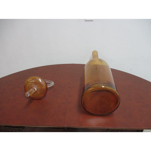 French 1980s Global Views Italy Post Modern Glass Blown Vase Bottle Italian For Sale - Image 3 of 11
