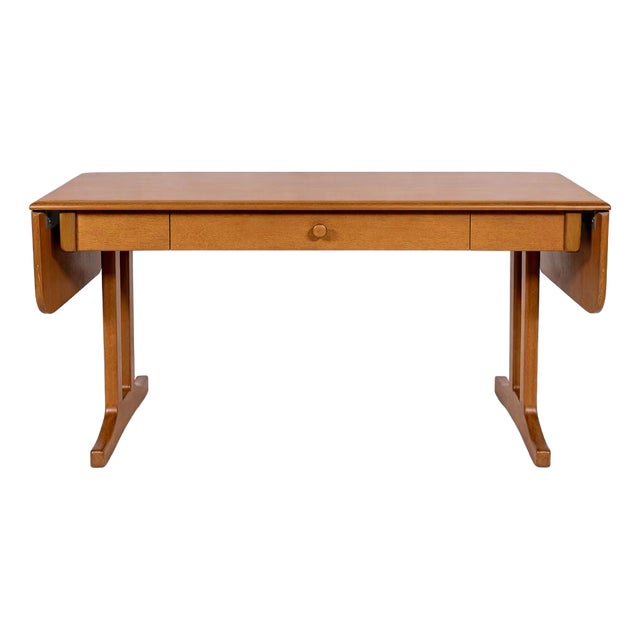 Vintage Teak Drop Leaf Coffee Table with Drawer, 1960s For Sale