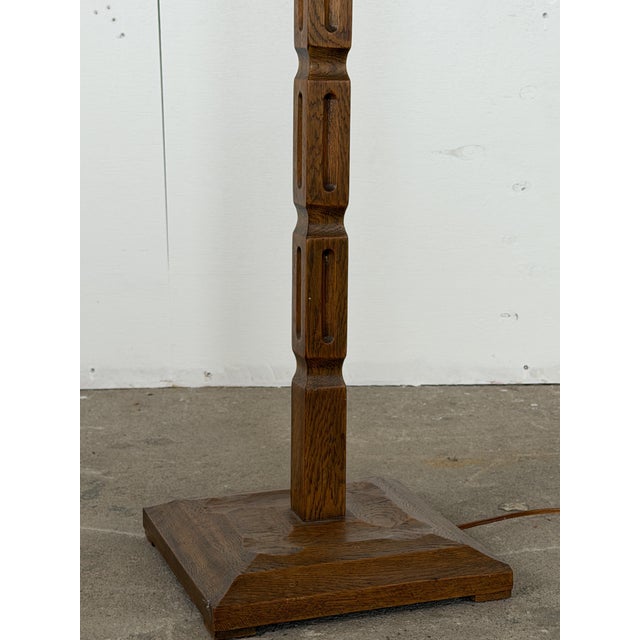 Scandinavian Modern Brutalist Oak Floor Lamp, 1960s For Sale - Image 6 of 14
