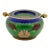 Mid-Century Cloisonné Enamel Revolving Ashtray in Green & Cobalt For Sale