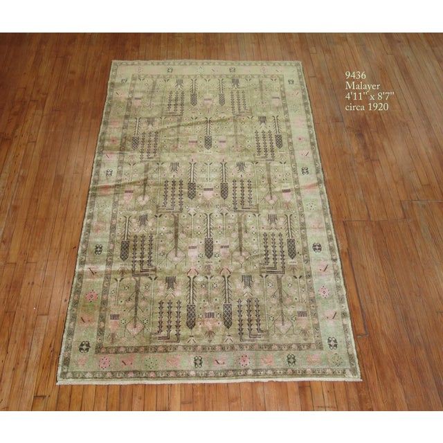 Persian Vintage Tree of Life Feminine Malayer Rug - 4'11" x 8'7" For Sale - Image 3 of 8